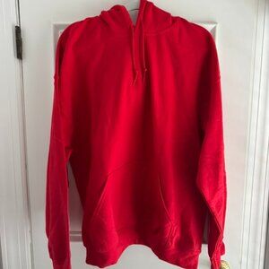 Disney Brand Bright Red Plain Hoodie Sweatshirt